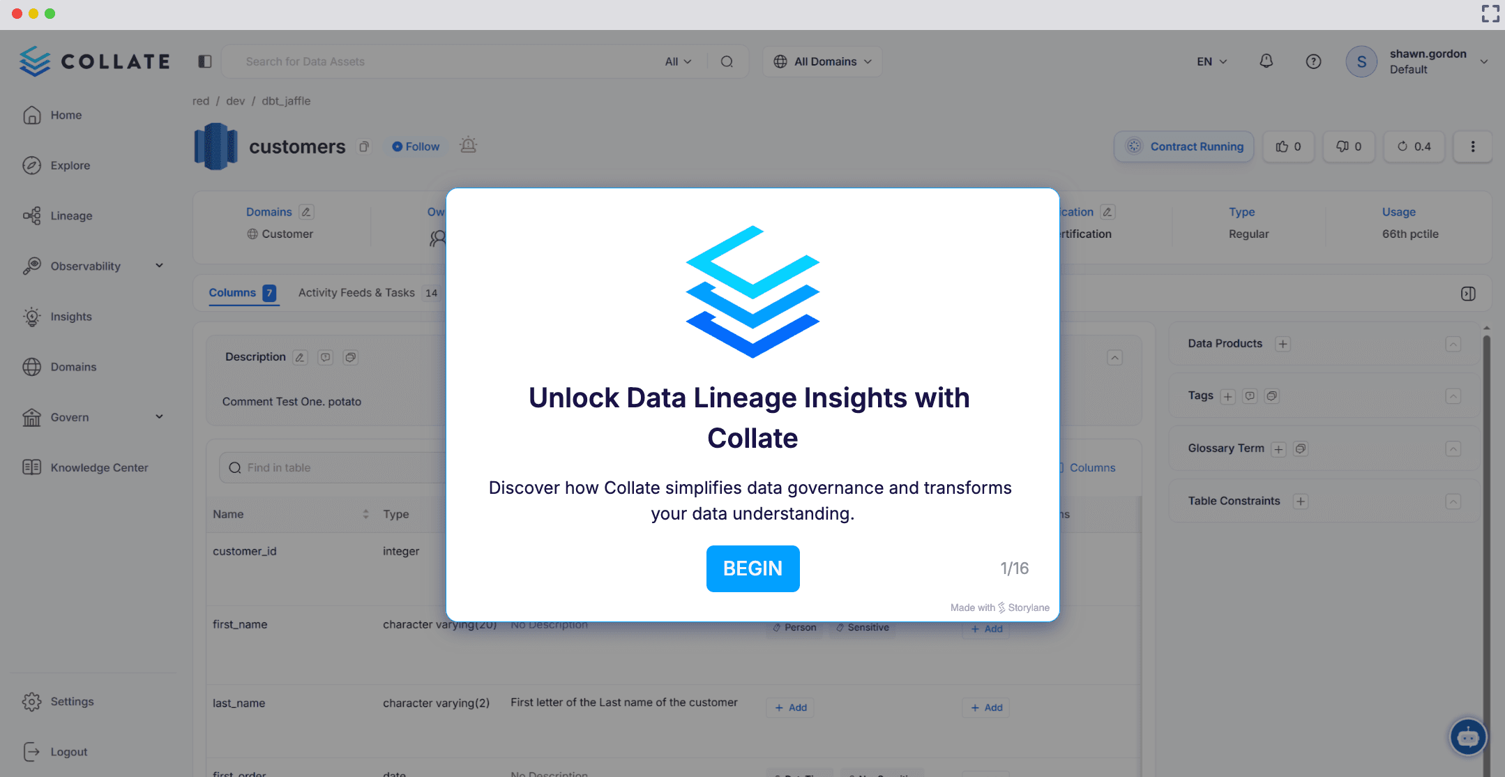 Interactive Product Demo - Lineage Basics
