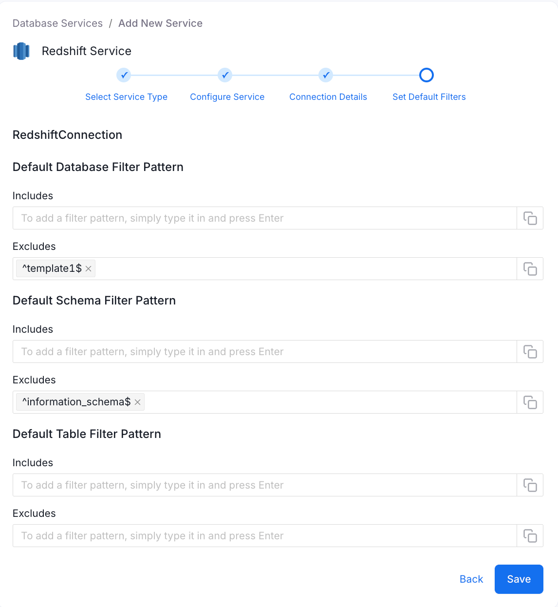 Redshift Filters